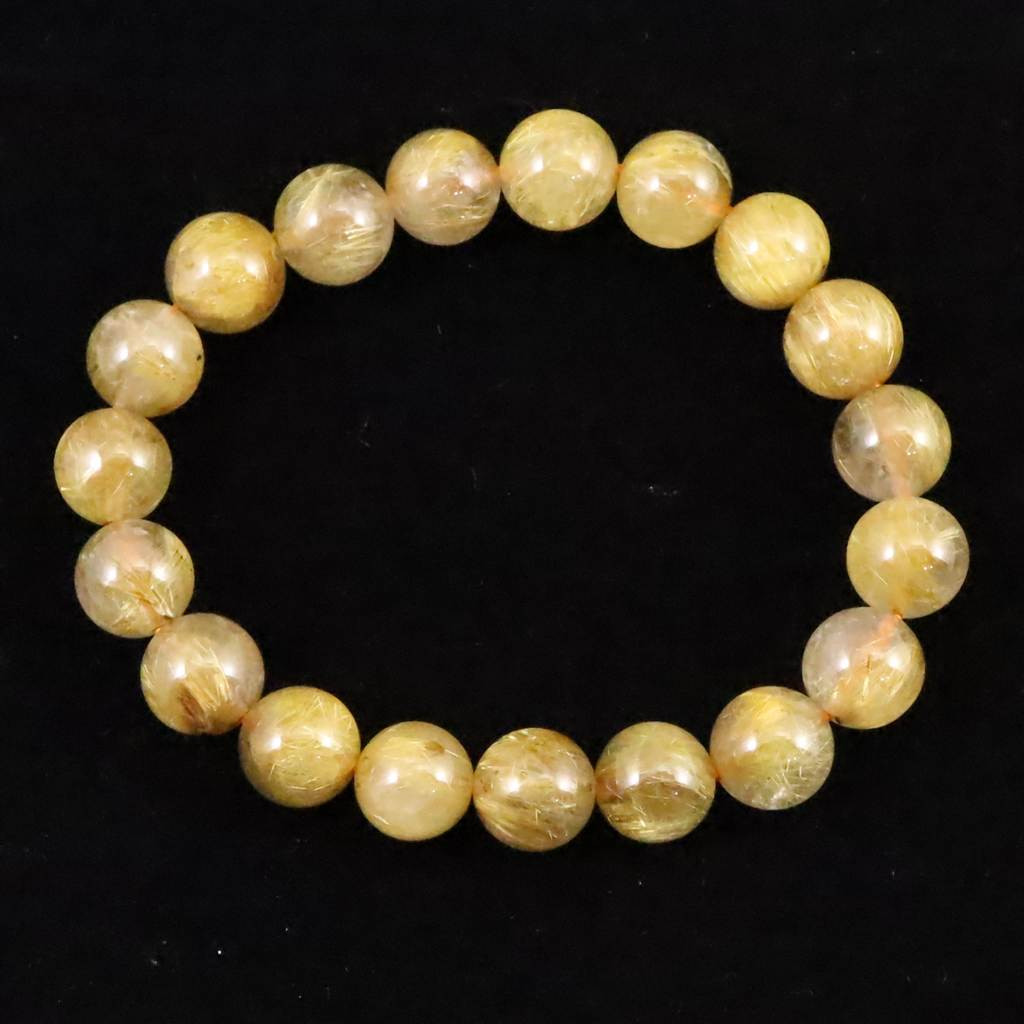 ゴールドルチルクォーツ 3A 9.5mmブレスレット 23.9g #34943 7,491円