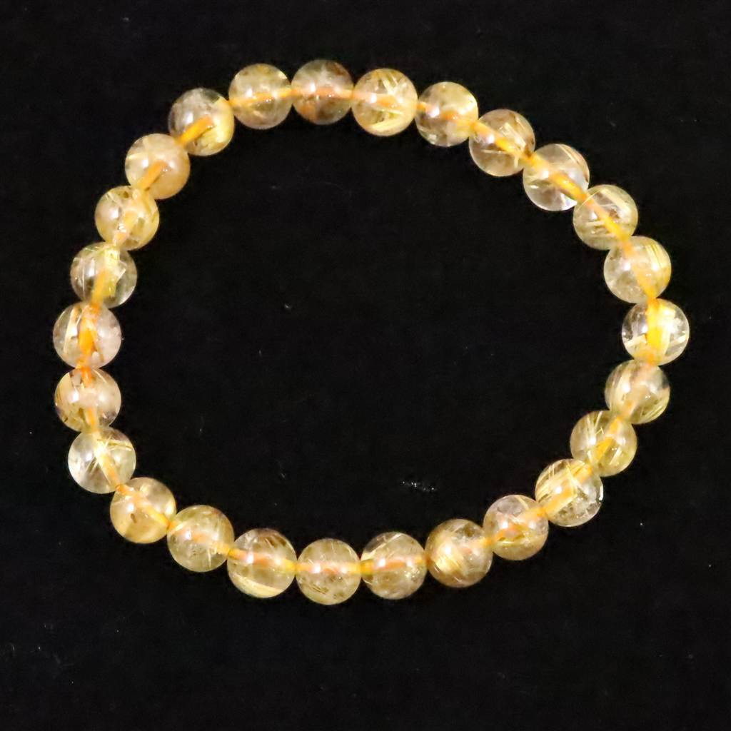 ゴールドタイチンルチルクォーツ 3A 7mmブレスレット 13.0g #31042