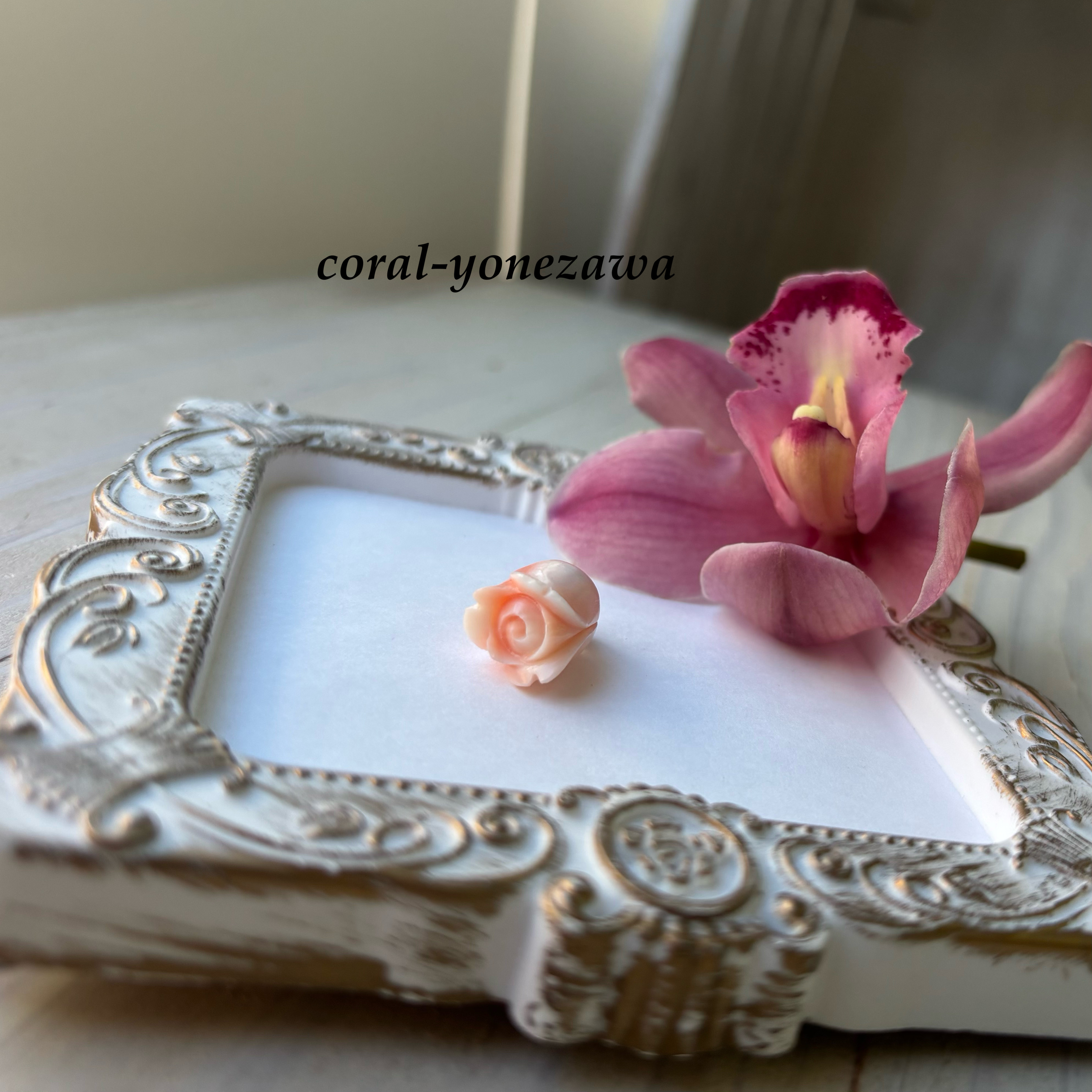 珊瑚ペンダント．花咲くピンク珊瑚（少しワケあり品です）