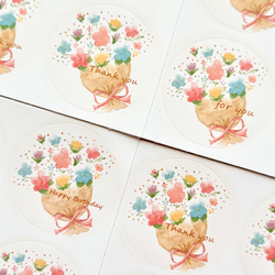 透明水彩画 ミニカード「ひまわりの花束」イラスト バースデーカード