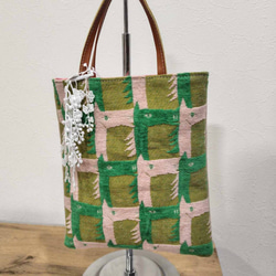 ミナペルホネン/quartet カルテット ブルー手提げトートトーストサイズ