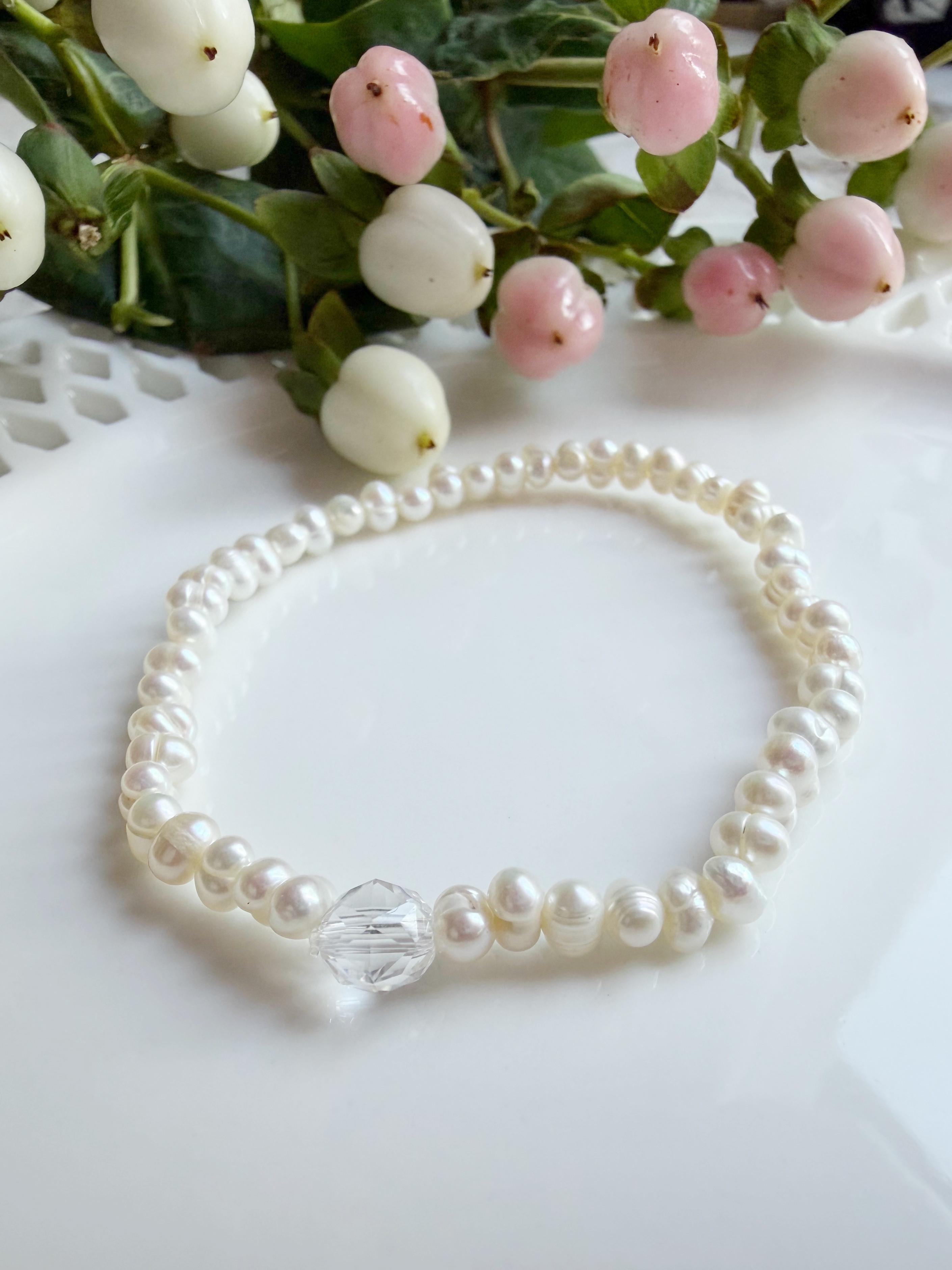 淡水パール 水晶 ブレスレット