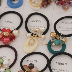 じゃらじゃらヘアゴム×2個セット◇パステルspringカラー ヘアゴム