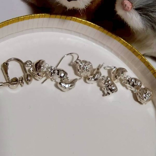 動物が大好きな方に | 小動物のペンダントトップ | シルバー【ちいさなともだち 3連 ペンダントトップ】