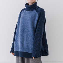 本革 ハンドメイド 8丁差し シザーケース (ネイビー×ナチュラル) SCA