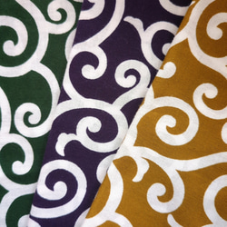 緑色or紫色 唐草模様の丸襟首輪＊猫・犬用 2枚目の画像