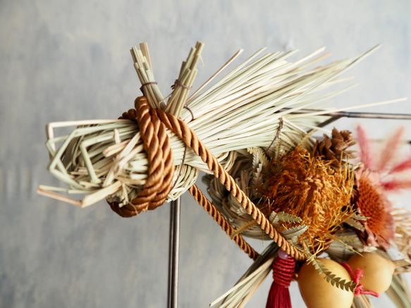 【2026年午年】干支・午（うま）年のしめ縄アート｜モダンフレームのお正月飾り｜正月インテリア |縁起物 7枚目の画像