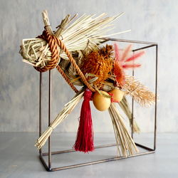 【2026年午年】干支・午（うま）年のしめ縄アート｜モダンフレームのお正月飾り｜正月インテリア |縁起物 1枚目の画像