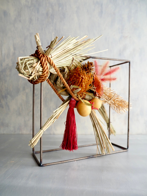 【2026年午年】干支・午（うま）年のしめ縄アート｜モダンフレームのお正月飾り｜正月インテリア |縁起物 1枚目の画像