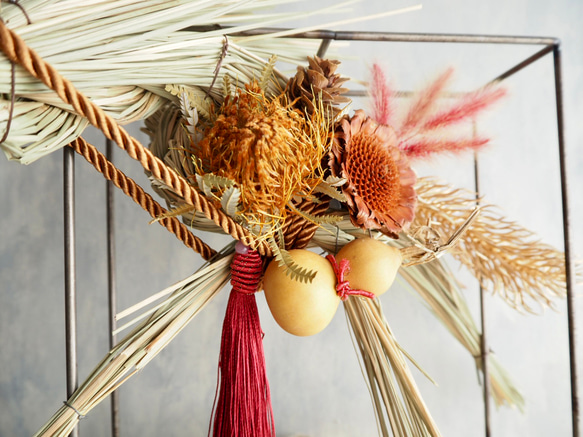 【2026年午年】干支・午（うま）年のしめ縄アート｜モダンフレームのお正月飾り｜正月インテリア |縁起物 5枚目の画像