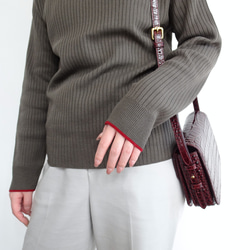 「日本製造」翻領袖撞色寬羅紋針織套頭衫（Doutor x 紅色） 第7張的照片