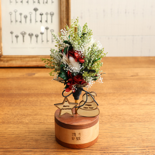 tsui-つい 小さなツリー黄緑*プリザーブドフラワー*差し替え可能*真鍮