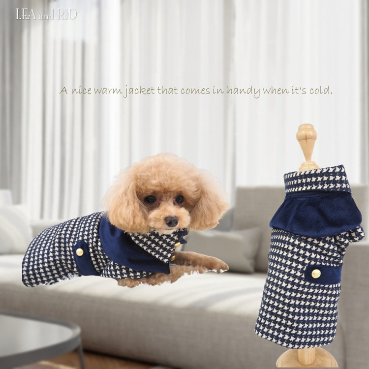コート  ネイビー シンプル 冬 かっこいい 着脱かんたん 小型犬用 犬服 猫服 犬 猫 ペット P846 4,536円