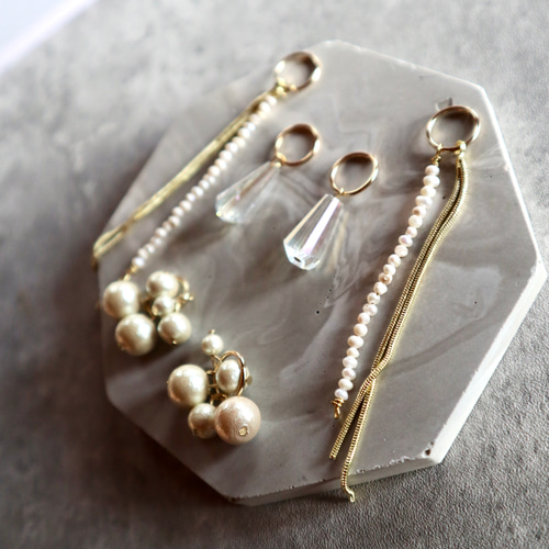 組み合わせ自由＊雪華＊bijou＆Pearl earring /pierce イヤリング