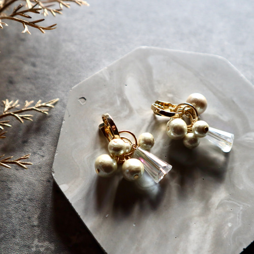 組み合わせ自由＊雪華＊bijou＆Pearl earring /pierce イヤリング
