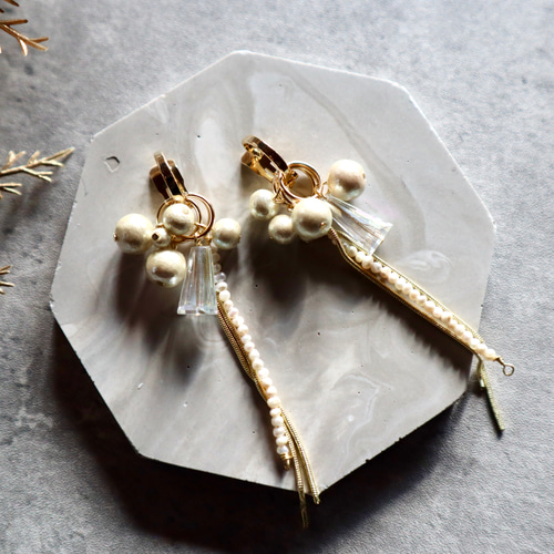 組み合わせ自由＊雪華＊bijou＆Pearl earring /pierce イヤリング