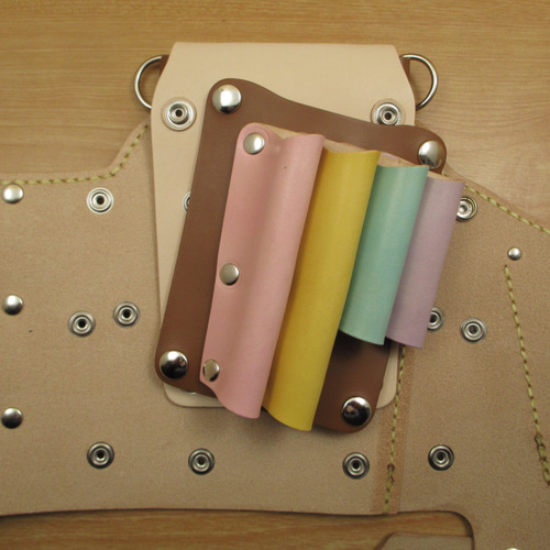 トリマー向き】 本革 8丁差し シザーケース ( キャメル×カラフル