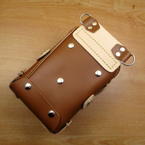 トリマー向き】 本革 8丁差し シザーケース ( キャメル×カラフル