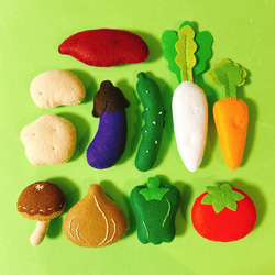 受注製作】フェルト おままごと 野菜セット① おもちゃ・人形 ままごと