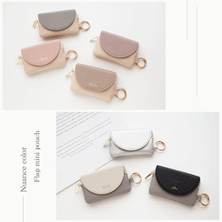 ミラー付き フラップ ミニポーチ 【 simple 名入れ 】 コインケース ミラー ミニ財布 小物入れ HE67U 12枚目の画像