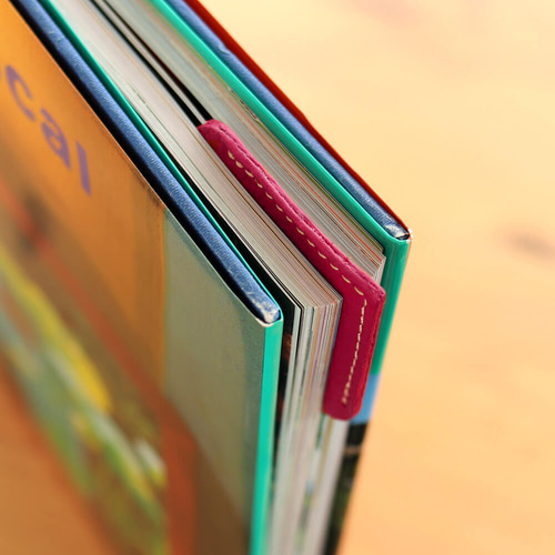 カラー選べる本革 ハートのブックマーク お得な2点セット レザー栞