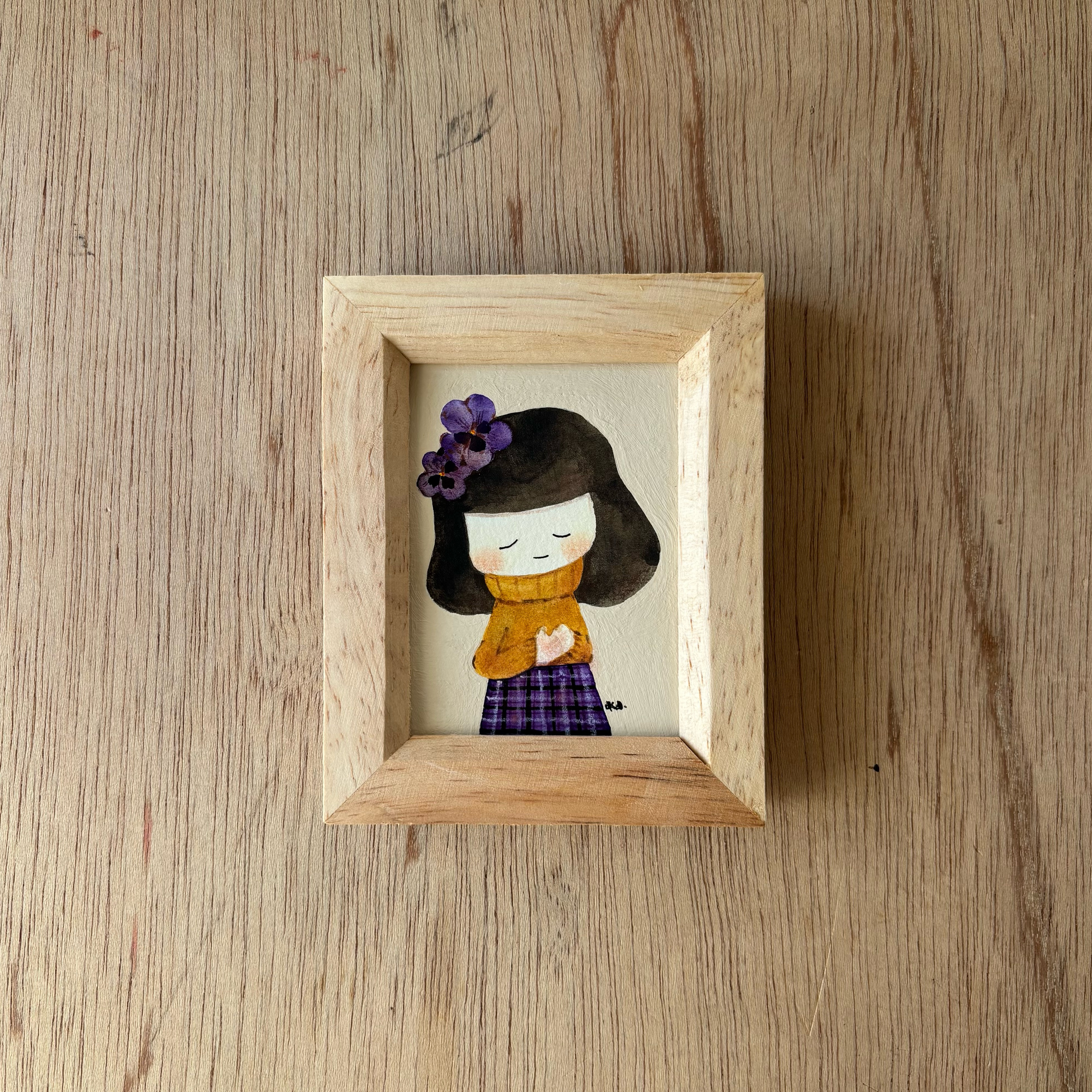 「パンジーみっけ」ミニ額　原画