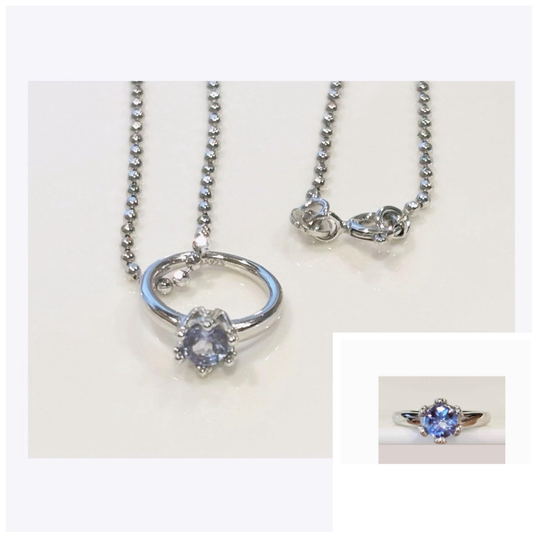 〈送料無料〉12月誕生石タンザナイト ▪︎4mm天然石silver925ベビーリングネックレス▪︎ミルク王冠