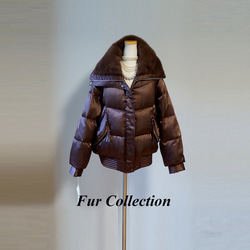 新同✩32万✩本物✩ムートンコート✩ブルーフォックス✩柔らか軽い✩ツルツル革 美品✨ソブ フェイクムートンコート ブルーフォックスファー ロング 36