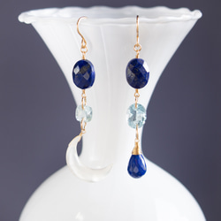 雲と雨しずく＊天然石（クリスタル×マザーオブパール・レインボー