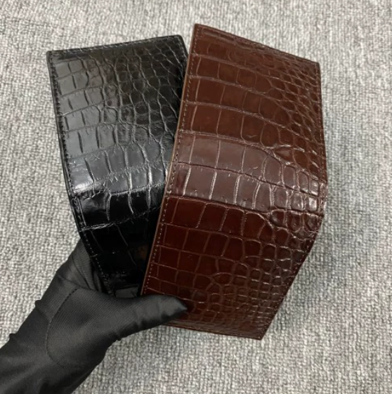 クロコダイルレザー マルチカードポケットウォレット メンズ本革ショートウォレット 二つ折り財布