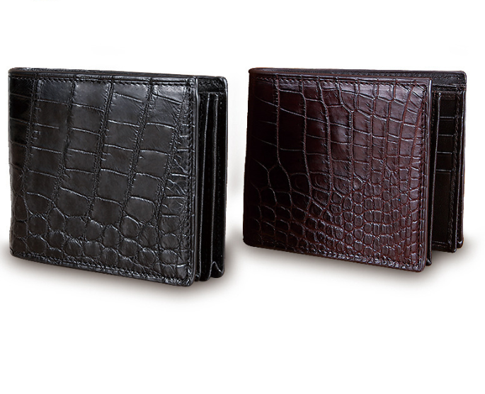 クロコダイルレザー マルチカードポケットウォレット メンズ本革ショートウォレット 二つ折り財布