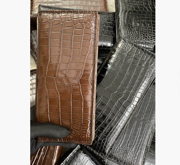 ワニ革 長財布 クロコダイルレザー 本革 財布 二つ折りバック メンズ 男性 大人気 札入れ 名刺入れ カードケース 軽