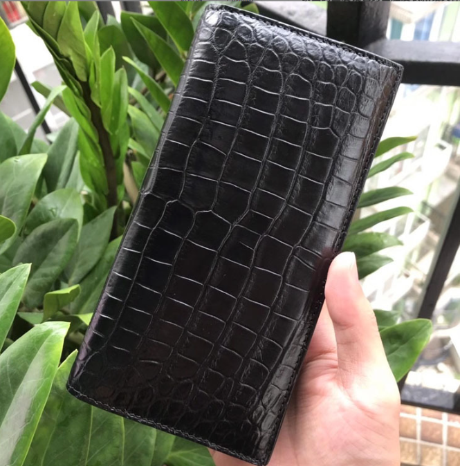 ワニ革 長財布 クロコダイルレザー 本革 財布 二つ折りバック メンズ 男性 大人気 札入れ 名刺入れ カードケース 軽