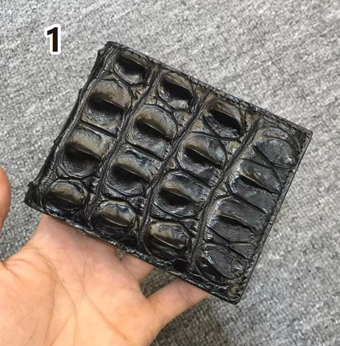 クロコダイルレザー マルチカードポケットウォレット メンズ本革ショートウォレット 二つ折り財布 10,950円