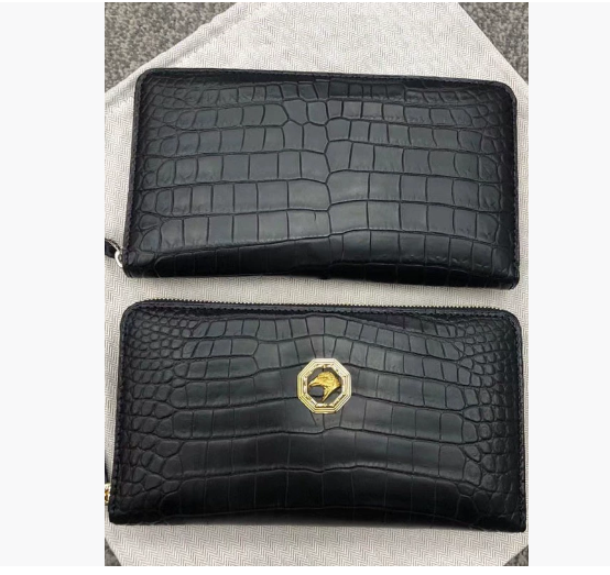 クロコダイル 本革 ワニ革 多機能セカンドバックラウンドファスナー長財布 クラッチバッグ