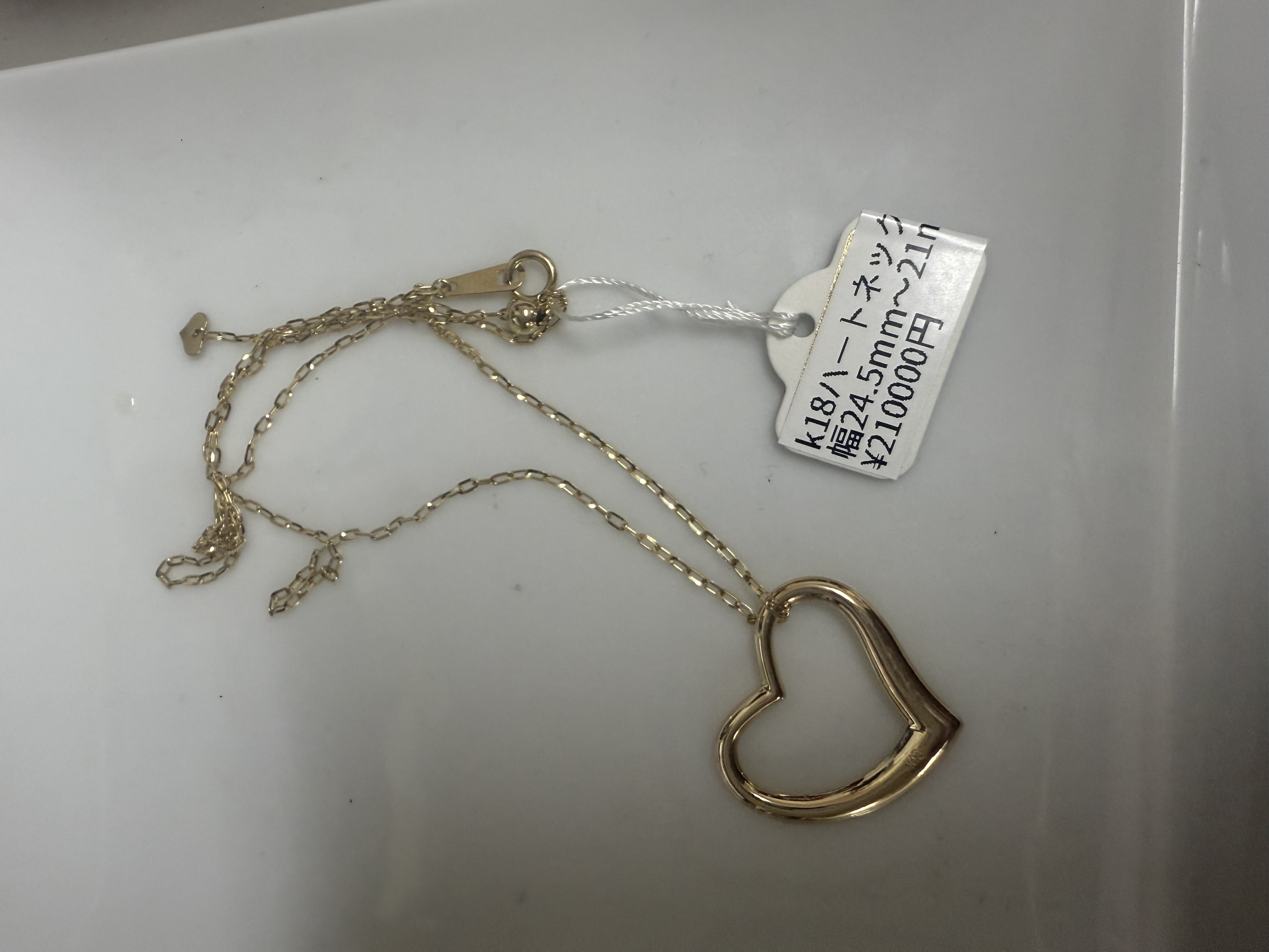 k18ハートネックレス