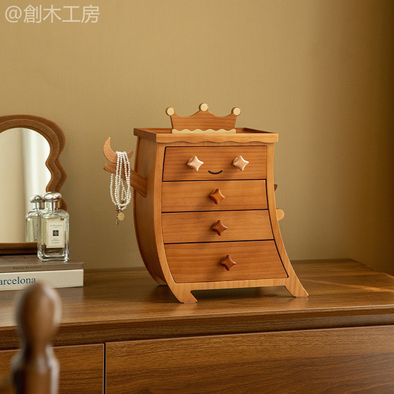 アクセサリーを見守る“小さな王子さま” 木製 アクセサリーボックス ジュエリー収納 展示台 インテリア