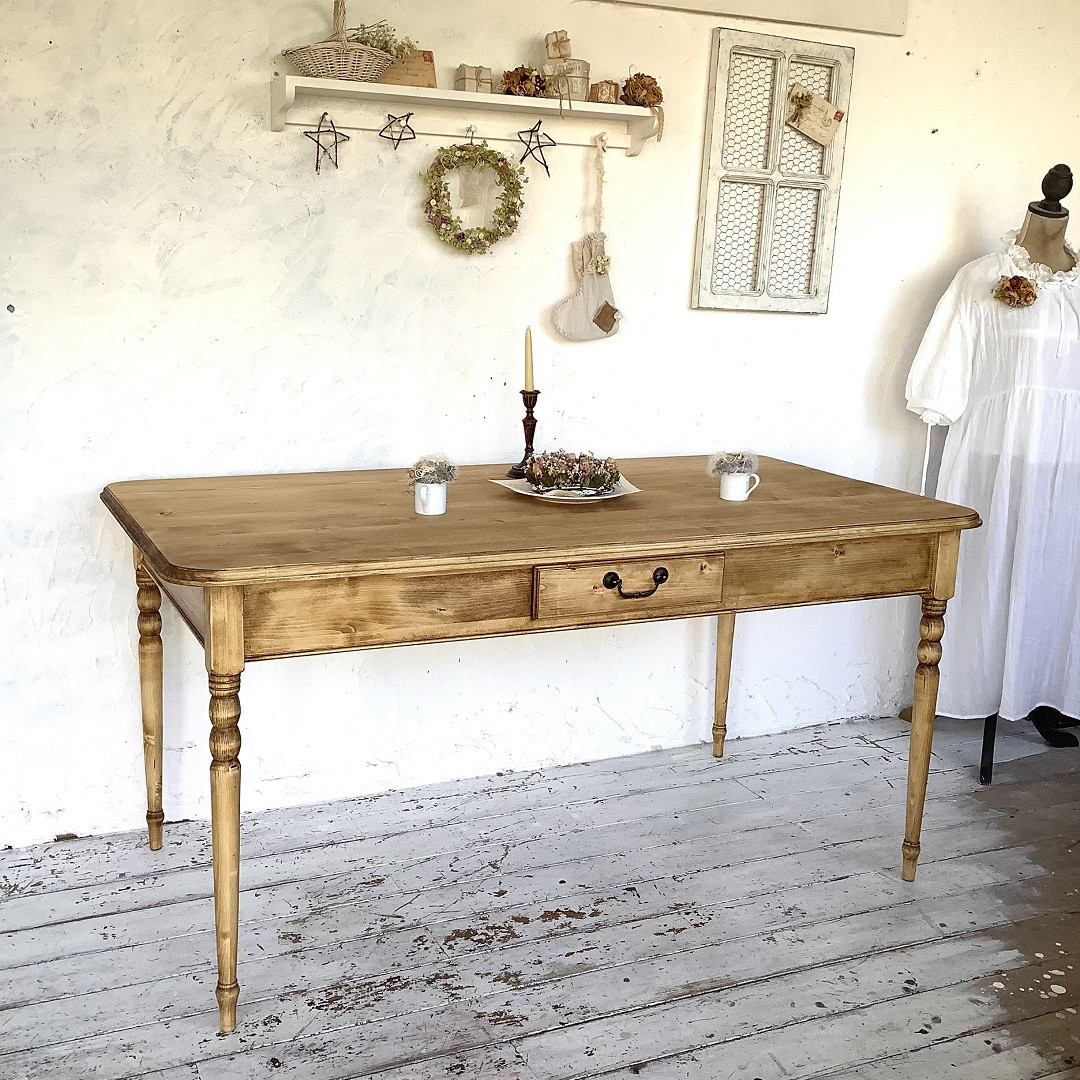 ろくろ脚・ダイニングテーブル・フレンチカントリー・おうちカフェ(#302)