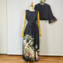 黒留袖アンサンブル*フレンチワンピース裏付き+ボレロ*リボン*着物