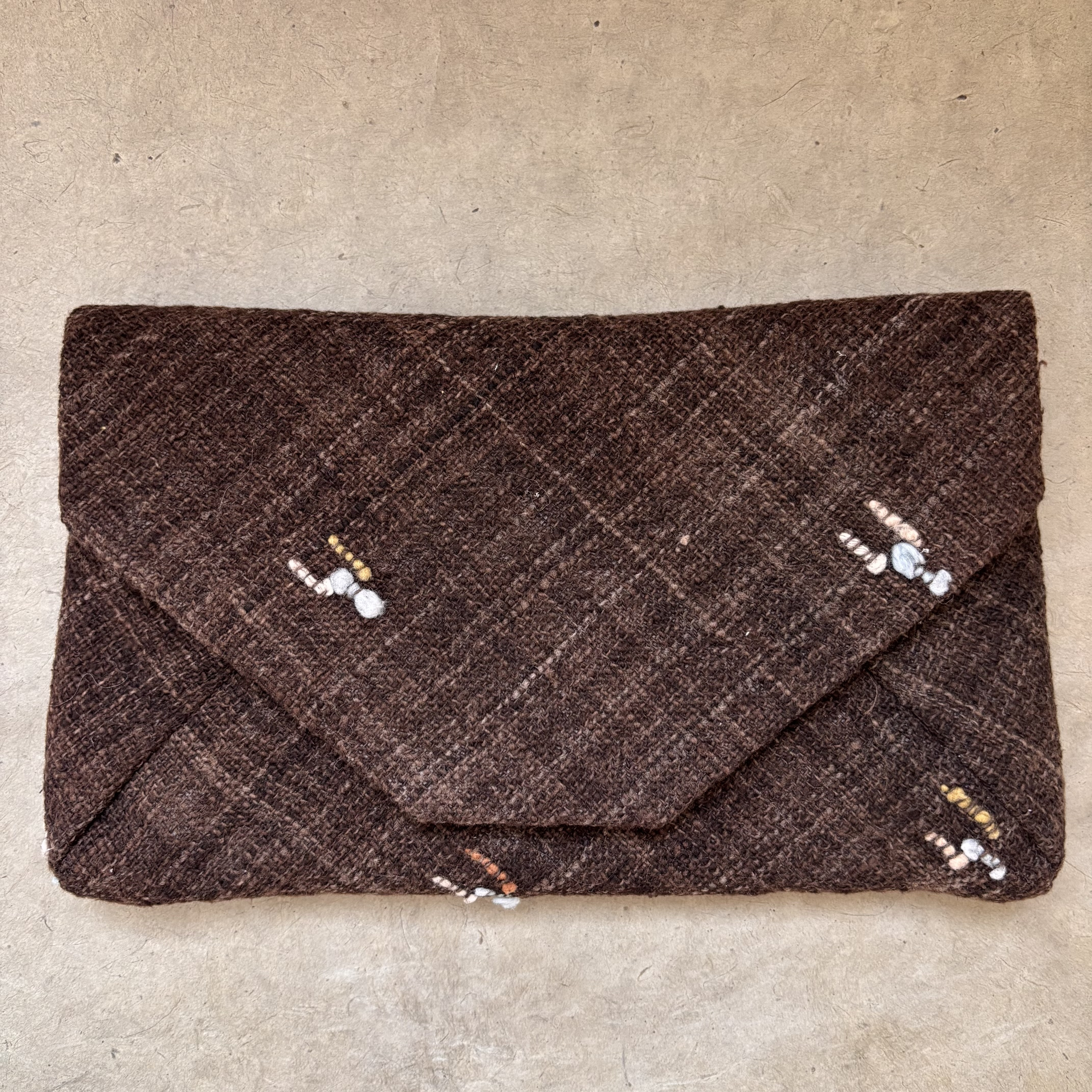 数奇屋袋　＊手紡ぎ・草木染め＊　個性的