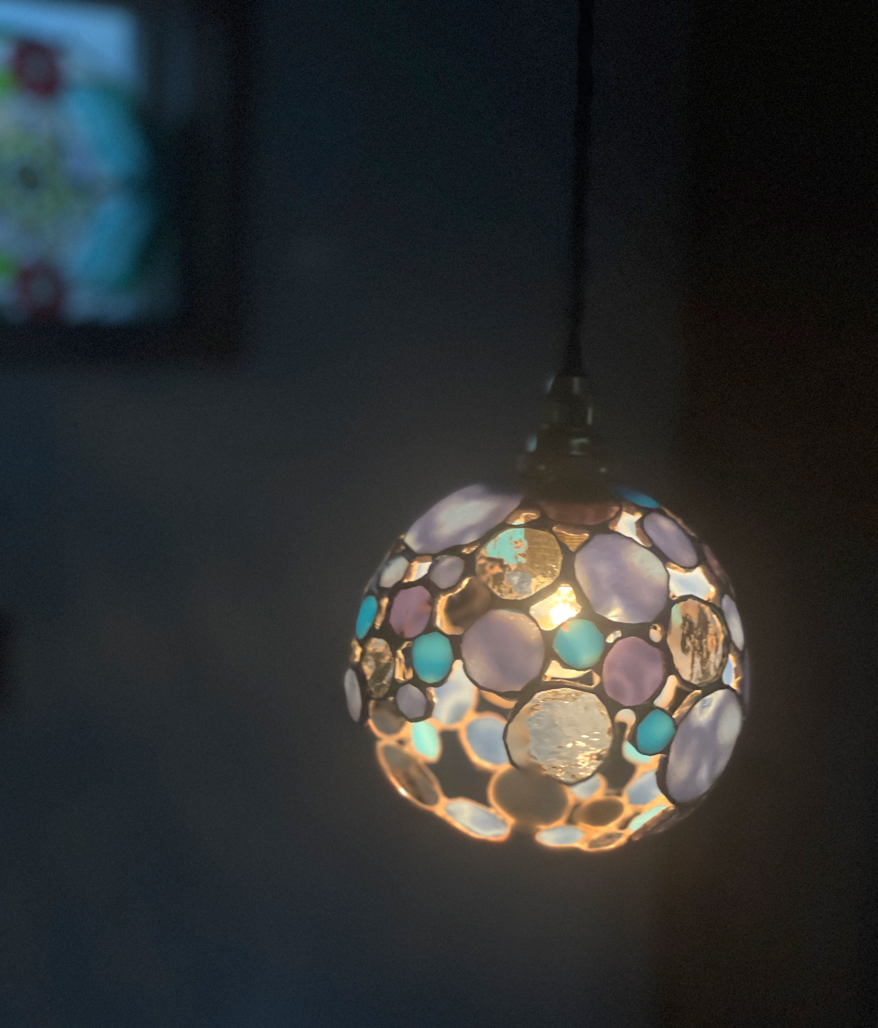 ‪  ブルー×パープル×グレーのまるまるランプ  ‪