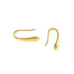 ese142-1 [6 件（3 對）] 18K鍍金水滴形鉤式耳環，約 14 毫米長，316L 第3張的照片