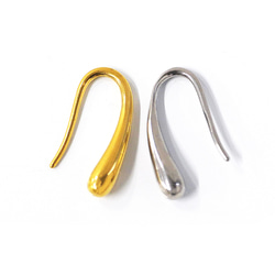 ese142-1 [6 件（3 對）] 18K鍍金水滴形鉤式耳環，約 14 毫米長，316L 第6張的照片