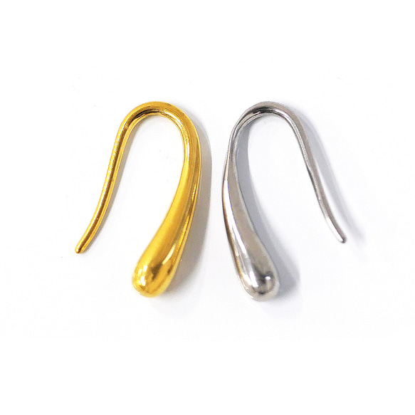 ese142-1 [6 件（3 對）] 18K鍍金水滴形鉤式耳環，約 14 毫米長，316L 第6張的照片