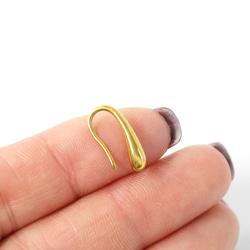 ese142-1 [6 件（3 對）] 18K鍍金水滴形鉤式耳環，約 14 毫米長，316L 第4張的照片