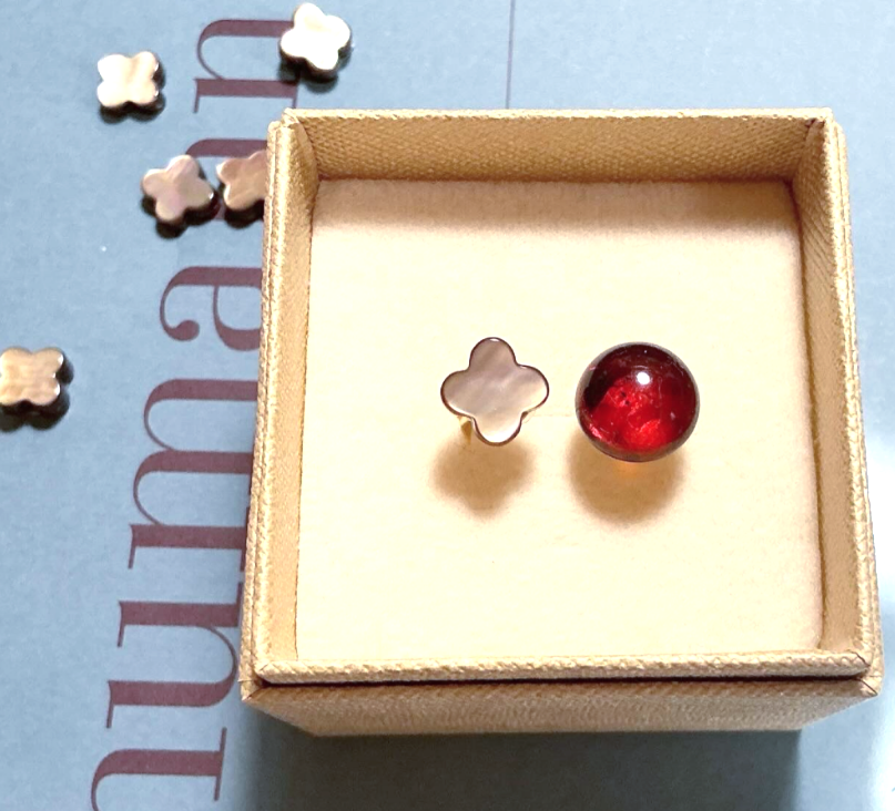 Op.37《宮殿の夕焼け》レッドアンバー＆ブラウンシェル　フォークリング　フリーサイズ 4,740円