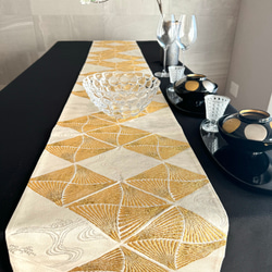 ◼︎C988◼︎高級袋帯 シルバー テーブルランナー(〜260cm) その他