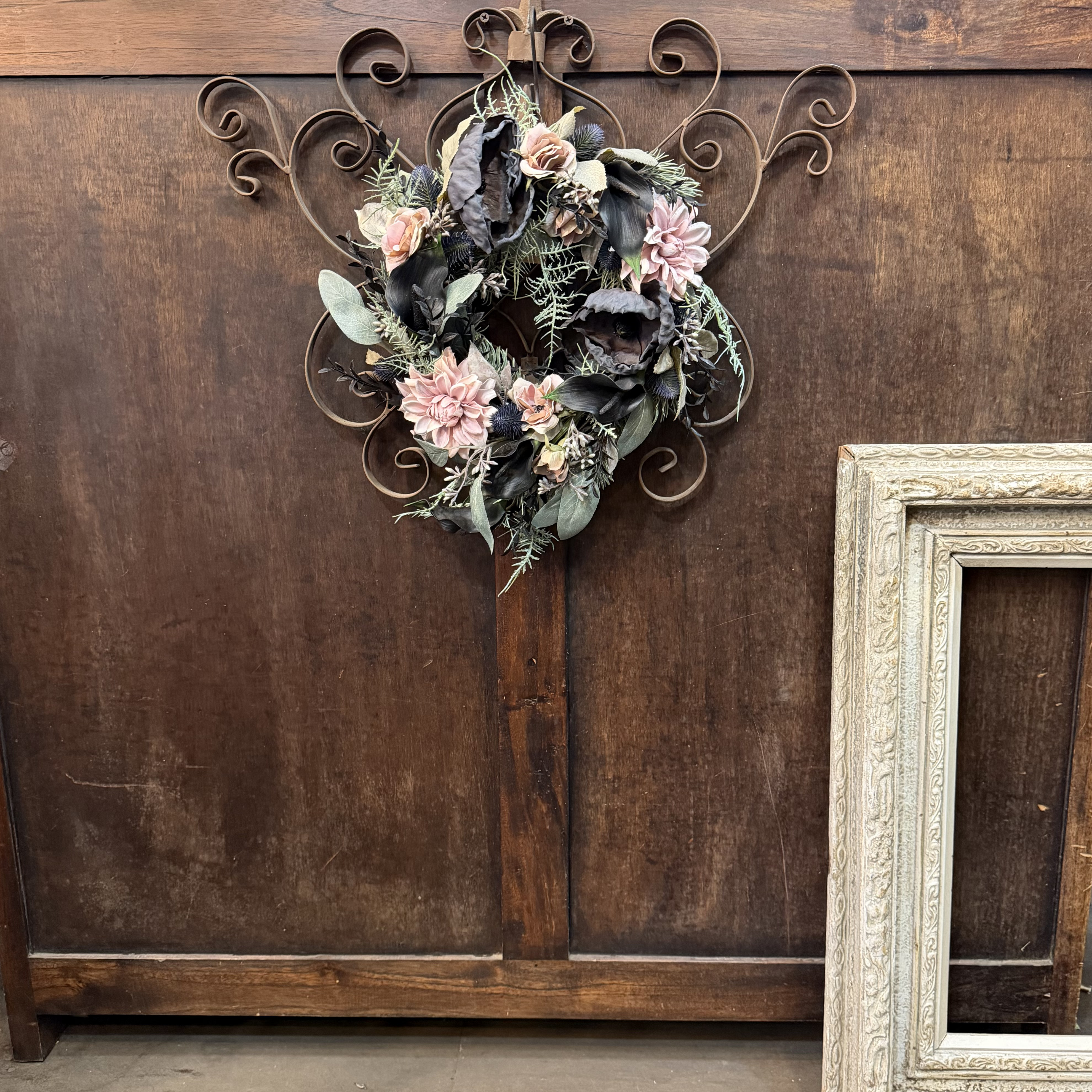 アートフラワー/Winter Wreath （black&pink）