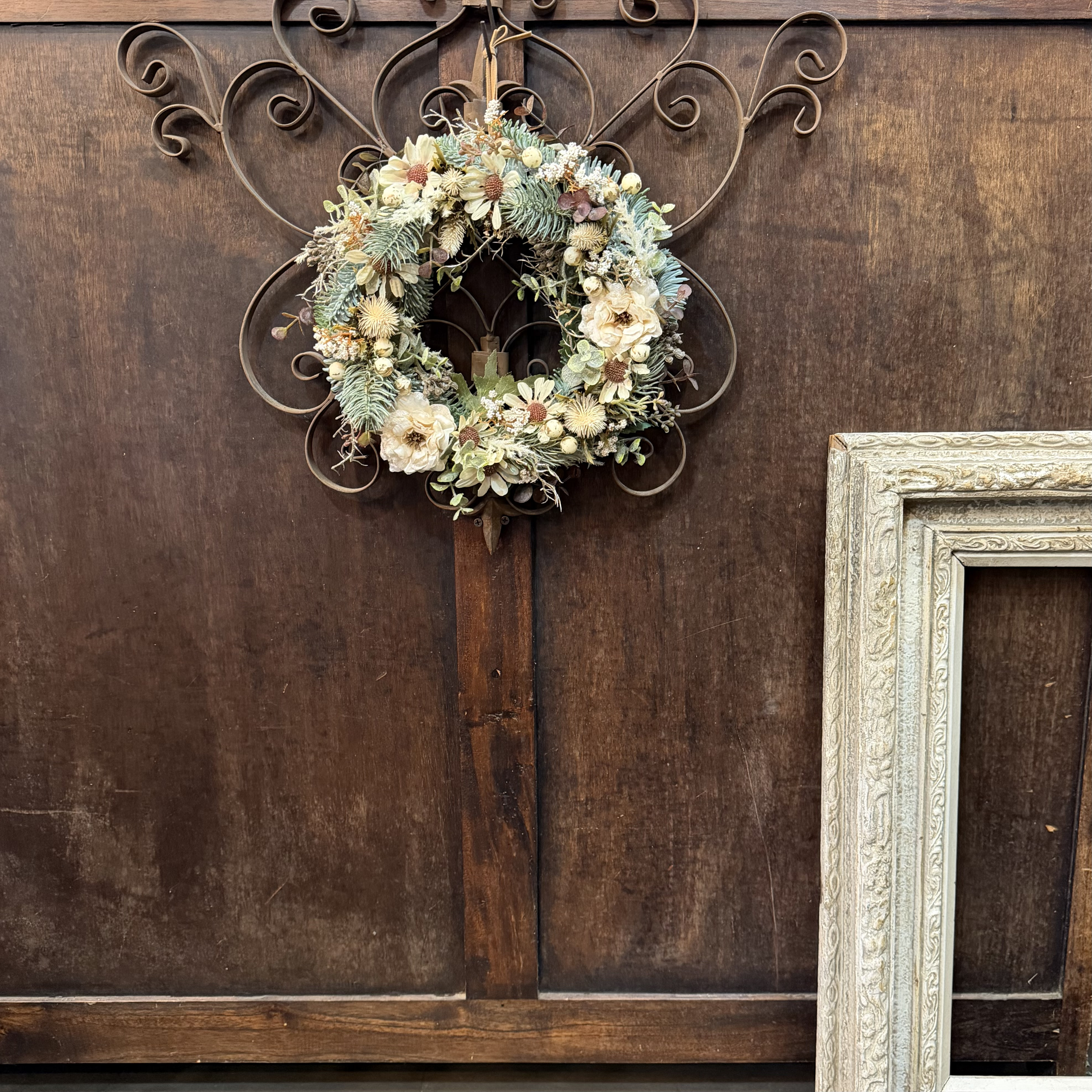 アートフラワー/Winter Wreath （white)