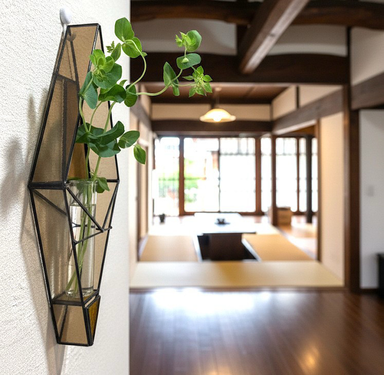 【ステンドグラス】 壁掛けフラワーベース　【D】花器/一輪挿し/インテリア